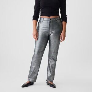 GAP High Rise Metallic '90s Slim Straight Jeans